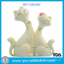 Venta al por mayor Decoración de cerámica amantes del gato regalo de boda